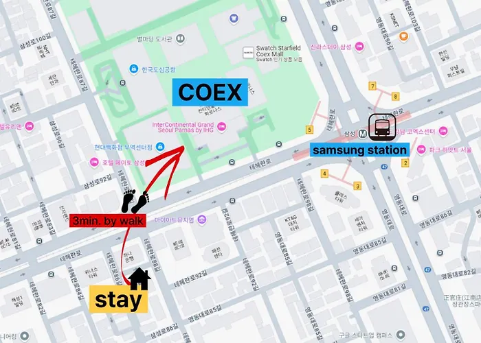 강남 코엑스 도보 3분 2인실 삼성역 2호선 ゲストハウス *